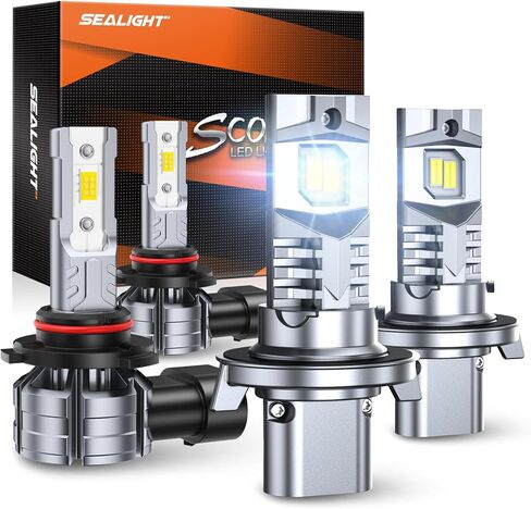 مجموعة مصابيح الإضاءة SEALIGHT H13/9008 H10/9140، تصميم 1:1، 2024 ترقية 44000LM مع مروحة تبريد 14000 دورة في الدقيقة، مصابيح بديلة لمصابيح الضباب، Plug-N-Play، حزمة من 4 in Kuwait