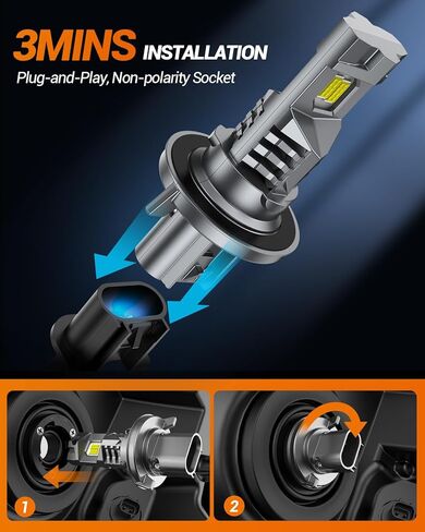 مجموعة مصابيح الإضاءة SEALIGHT H13/9008 H10/9140، تصميم 1:1، 2024 ترقية 44000LM مع مروحة تبريد 14000 دورة في الدقيقة، مصابيح بديلة لمصابيح الضباب، Plug-N-Play، حزمة من 4 in Kuwait