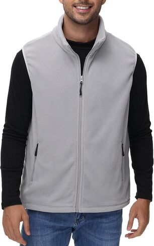 JIHUILAI Mens Lightweight Vest Polar Fleece Zip Up Jacket Sleeveless Casual Vest For Men Warm Golf Vest With Zipper Pockets in Kuwait