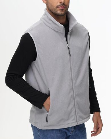 JIHUILAI Mens Lightweight Vest Polar Fleece Zip Up Jacket Sleeveless Casual Vest For Men Warm Golf Vest With Zipper Pockets in Kuwait