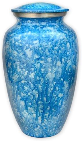 Corsica Blue Adult Cremation Urn - Exquisite Funeral Urn with Serene Blue Finish (Large) in Saudi Arabia