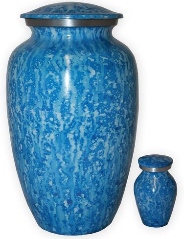 Corsica Blue Adult Cremation Urn - Exquisite Funeral Urn with Serene Blue Finish (Large) in Saudi Arabia