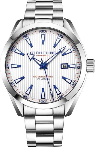 Stuhrling Original Dress Watch for Men Analog Dial with Date Calfskin Leather Band in Kuwait