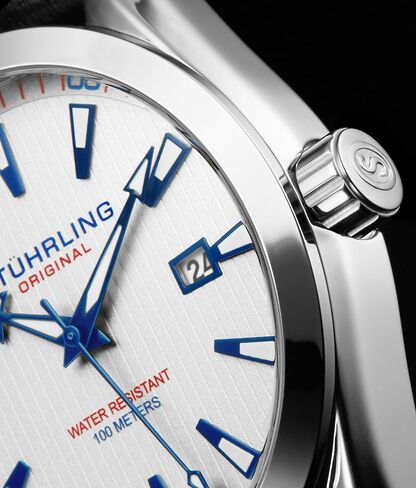 Stuhrling Original Dress Watch for Men Analog Dial with Date Calfskin Leather Band in Kuwait