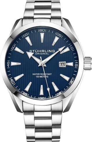 Stuhrling Original Dress Watch for Men Analog Dial with Date Calfskin Leather Band in Kuwait