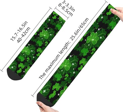ASYG Funny Novelty Socks St. Patrick's Day Socks Cute Lucky Green Shamrock Socks Dress Socks in Saudi Arabia