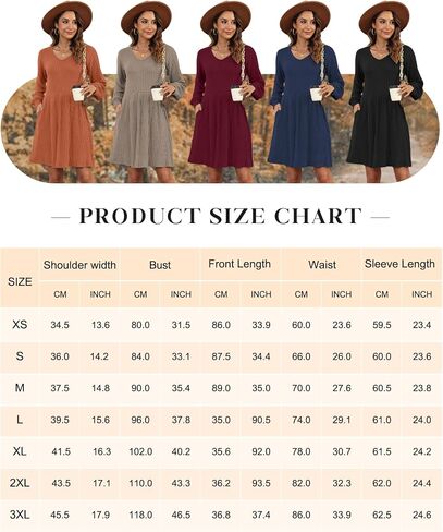 AUSELILY Womens Fall Dress 2024 Long Sleeve V Neck Short Dress Lightweight Casual Knit Sweater Dresses with Pockets in Saudi Arabia