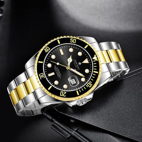 BY BENYAR AKNIGHT Men Wrist Watch for Men,50M Waterproof Stainless Steel Quartz Watches, Analog Chronograph Fashion Business Classic Watch, Easy Read Men Watch Auto Date Luminous Watch in Saudi Arabia