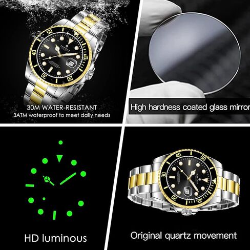 BY BENYAR AKNIGHT Men Wrist Watch for Men,50M Waterproof Stainless Steel Quartz Watches, Analog Chronograph Fashion Business Classic Watch, Easy Read Men Watch Auto Date Luminous Watch in Saudi Arabia