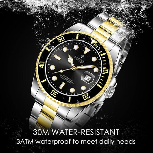 BY BENYAR AKNIGHT Men Wrist Watch for Men,50M Waterproof Stainless Steel Quartz Watches, Analog Chronograph Fashion Business Classic Watch, Easy Read Men Watch Auto Date Luminous Watch in Saudi Arabia