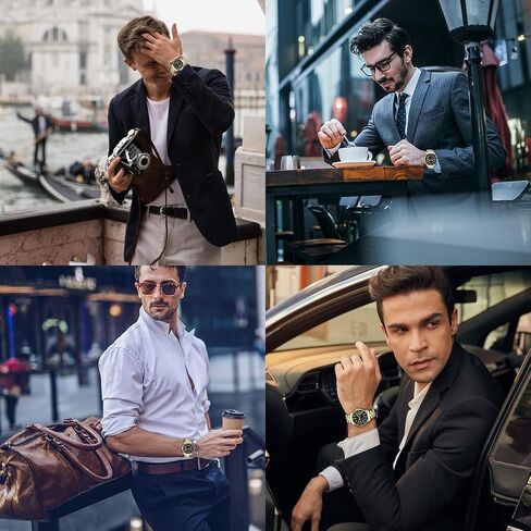 BY BENYAR AKNIGHT Men Wrist Watch for Men,50M Waterproof Stainless Steel Quartz Watches, Analog Chronograph Fashion Business Classic Watch, Easy Read Men Watch Auto Date Luminous Watch in Saudi Arabia