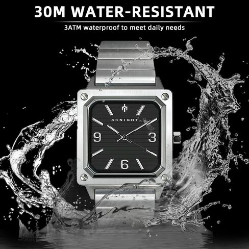 BY BENYAR AKNIGHT Men Wrist Watch for Men,50M Waterproof Stainless Steel Quartz Watches, Analog Chronograph Fashion Business Classic Watch, Easy Read Men Watch Auto Date Luminous Watch in Saudi Arabia