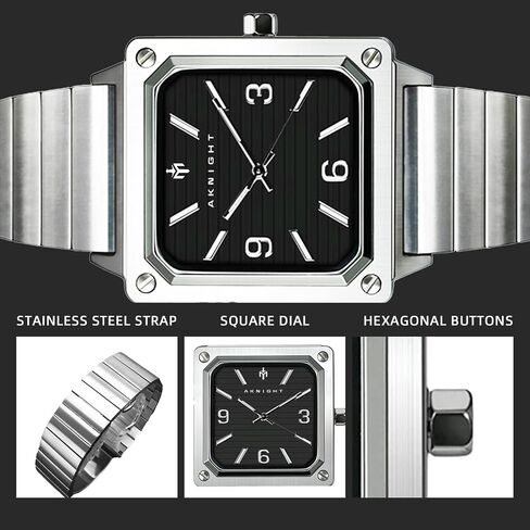 BY BENYAR AKNIGHT Men Wrist Watch for Men,50M Waterproof Stainless Steel Quartz Watches, Analog Chronograph Fashion Business Classic Watch, Easy Read Men Watch Auto Date Luminous Watch in Saudi Arabia