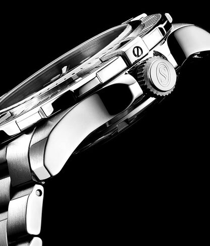 Stuhrling Mens Dive Watch with Swiss Automatic Movement Stainless Steel Case and Bracelet Screw Down Crown Water Resistant to 200 Meters in Saudi Arabia