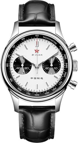 1963 Watch Men's 40mm Panda Dial Mechanical Chronograph Authentic ST19 Manual Winding Movement Sapphire Crystal Analog Luminous Hand in Saudi Arabia