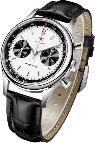 1963 Watch Men's 40mm Panda Dial Mechanical Chronograph Authentic ST19 Manual Winding Movement Sapphire Crystal Analog Luminous Hand in Saudi Arabia