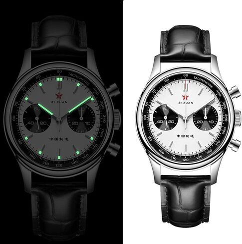 1963 Watch Men's 40mm Panda Dial Mechanical Chronograph Authentic ST19 Manual Winding Movement Sapphire Crystal Analog Luminous Hand in Saudi Arabia
