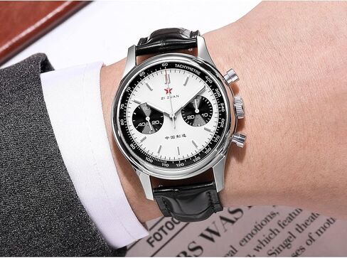 1963 Watch Men's 40mm Panda Dial Mechanical Chronograph Authentic ST19 Manual Winding Movement Sapphire Crystal Analog Luminous Hand in Saudi Arabia