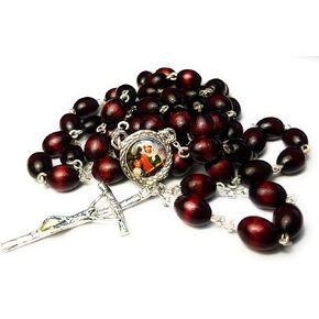 Relic Rosary 3rd Class Saint Anne Patron Canada Housewives Lost Articles Miners Mothers Moving House Poverty Pregnancy Santa Ana patrona de cosas perdidas Mujeres embarazadas a hora del parto (Brown)