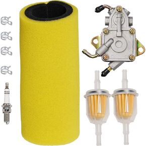 HIFROM Dual Stage Foam Air Filter with Fuel Filter Fuel Pump Spark Plug Tune Up Kit Replacement for Yamaha 2004-2007 Rhino 660 YXR660,2007-2009 Rhino 450 YXR450 Replace 5UG-E4451-00-00, 5UG-13910-01-0