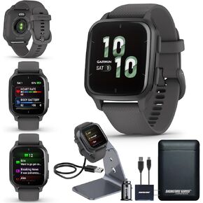 Garmin Venu 3, GPS Smartwatch with AMOLED Display, Black | Advanced Health and Fitness Features, Up to 14 Day Battery Life, Body Battery Energy Monitoring with Signature Power Bundle