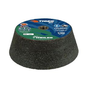 Weiler 68069 Tiger SiC Type 11 Flaring Cup Wheel, C16-Q, 6/4-3/4 x 2 x 5/8-11, Rim 1.5", Back 3/4", (Pack of 5)