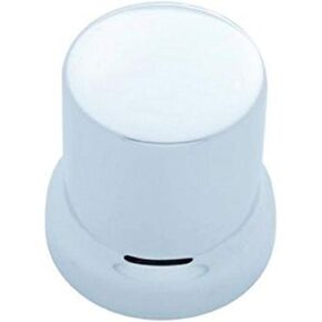 United Pacific 33-Mm X 2-Inch Chrome Plastic Flat Top Nut Cover with Flange - Push-On (10 Pack), Model 10772