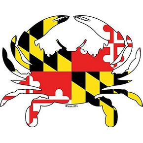 HZ Graphics Maryland Flag Crab Vinyl Decal Wall Laptop Bumper Sticker 5"