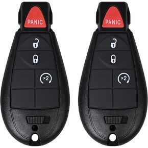 Key Fob Two Keyless Entry Remote Control Car Keys 4 Button Smart Key 433MHz Compatible with 2013-2018 Dodge Ram 1500 2500 3500 4500 5500 Replaces 56046955AG 56046955AC（2PCS） GQ4-53T 46Chip