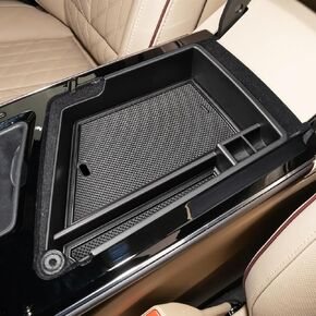 Center Console Organizer Compatible with 2023 2024 2025 Cadillac Lyriq Insert Tray Middle Armrest Storage Box for 2023 Lyriq Luxury Secondary Interior Accessories (Black)