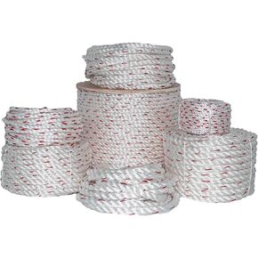 SGT KNOTS Twisted PolyDac/Combination Rope - Triple-Strand Twisted Design, Heavy-Duty, OSHA Approved 5/8" for Industrial Fall Protection, Camping, Cargo Tie-Downs, and Fishing (1/2" x 50ft, White)