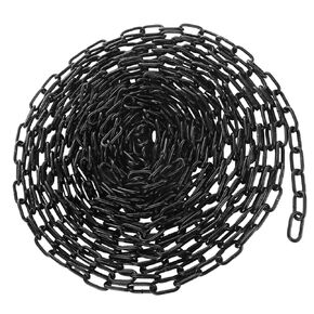 19.7 ft Long Black Chain Link 1/4" Heavy Duty Chain Bulk for Hanging Plants Metal Porch Swing Chain Kit Carbon Steel Gate Chain for Outdoor Fence, Punching Bag, Hammock Chair