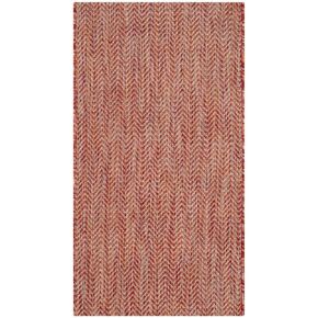 سجادة SAFAVIEH Courtyard Collection 2' x 3'7' أحمر/بيج CY8022 للفناء الخلفي والخارجي، سجادة مميزة للطين