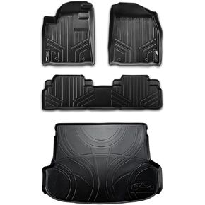 SMARTLINER Custom Fit Floor Mats 2 Rows and Cargo Liner Trunk Set Black for 2015-2020 Tesla Model S (AWD and RWD)