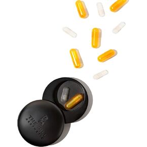 Travel Pill Case Private Pill Box The Pill Aesthetic Daily Metal Pill Organizer - for Fish Oil, Calcium Tablets, Supplements,Vitamins, Medications, Prescriptions, Bloat Pills, Probiotic, Unisex Case