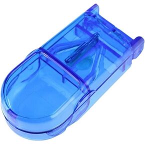 Blue Pill Cutter and Splitter with Dispenser,Safety Medicine Slicer, Tablet Splitter with Guard,Multiple Pill Splitter, Cuts Pills, for Cutting Small Pills or Large Pills in Half,Travel Sized