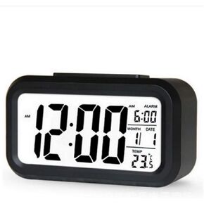 TXY LED Digital Alarm Clock Backlight Snooze Mute Calendar Desktop Electronic Bcaklight Table Clocks Desktop Clock (Black)