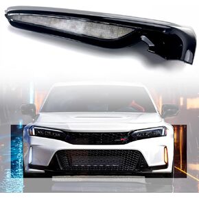مصباح ضباب LED مناسب لسيارة Honda Civic Type R 2024 2025 ملحقات إضاءة النهار مع LED DRL أبيض - إشارة انعطاف متتابعة كهرمانية in Kuwait
