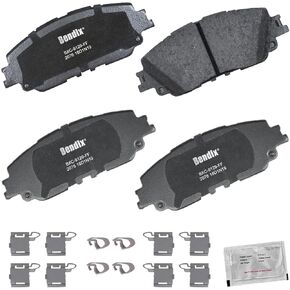 Bendix Priority1 CFC2076 Ceramic Front Brake Pads compatible with Select Models Lexus ES250,ES300h,ES350,UX200,UX250h,Toyota Avalon,Camry,C-HR,Corolla Cross,RAV4,Venza