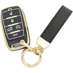 TPU Protector Key Fob Cover Case Compatible with 2021 2020 2019 Dodge Ram 1500 2500 3500 Keyless Entry Key Fob