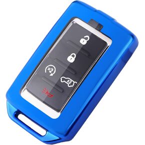 Key Fob Cover Case for Jeep Grand Cherokee L Proximity Grand Wagoneer 2021 2022 (Silver)