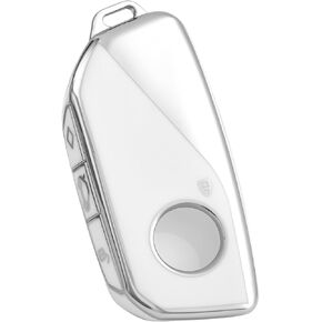 for BMW Key Fob Cover, Soft TPU Protection Key Case Compatible with 2023 2024 BMW 7 Series 740 760i X1 X5 X6 X7 XM I5 I7 IX Smart Remote Car Key Accessories (Silver Black)