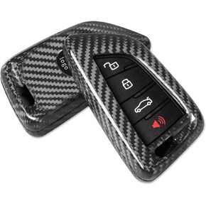 Key Fob Cover Compatible with Toyota Supra GR A90 A91 MK5 2019-2024,Real Carbon Fiber Smart Remote Key Fob Case Compatible with Toyota Supra Accessories, Silver Black