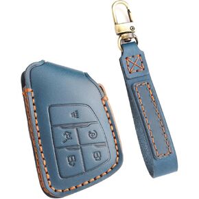 Leather 5-Button Key Fob Cover for Chevy Tahoe Suburban Silverado 1500 Compatible with GMC Sierra Key Fob Case for Buick Envision 2021-2024 (Brown) in Saudi Arabia
