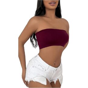SOLY HUX Women's Bandeau Bra Hollow Out Back Bras Strapless Bralette Tube Top
