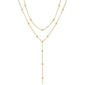 Layered Necklaces for Women Trendy 14K Gold Plated Sterling Silver Pendant Chain Necklace Charm Fashion Jewelry Set for Women Teen Girls