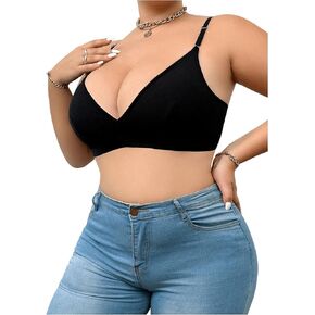 Women's Plus Size Bra High Support Wireless Comfy Bralettes Adjustable Straps Crop Bras