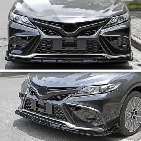Front Lip Spoiler Compatible with 2021-2024 Toyota Camry Sedan LE XLE Front Bumper Lip, Carbon Fiber Hydro-Dipping Luxury Type in Kuwait