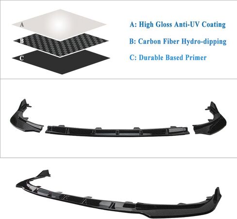 Front Lip Spoiler Compatible with 2021-2024 Toyota Camry Sedan LE XLE Front Bumper Lip, Carbon Fiber Hydro-Dipping Luxury Type in Kuwait