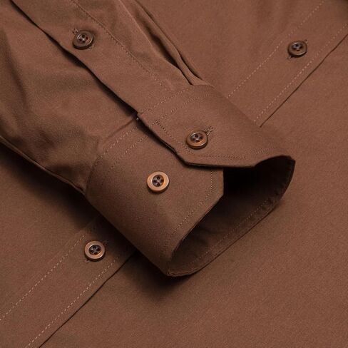 قميص Dubulle سادة للرجال من الساتان بأكمام طويلة، قميص كاجوال للعمل بأزرار سفلية مع جيب للرجال in Kuwait